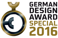 Il simbolo del vincitore nel concorso German Design Award 2016 per l'aspiratore nasale elettrico Nosiboo Pro.