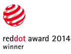 Il simbolo del vincitore nel concorso Red Dot Design Award 2014 per l'aspiratore nasale elettrico Nosiboo Pro.