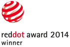 A badge of the winner in the Red Dot Design Award 2014 contest for the Nosiboo Pro Electric Nasal Aspirator