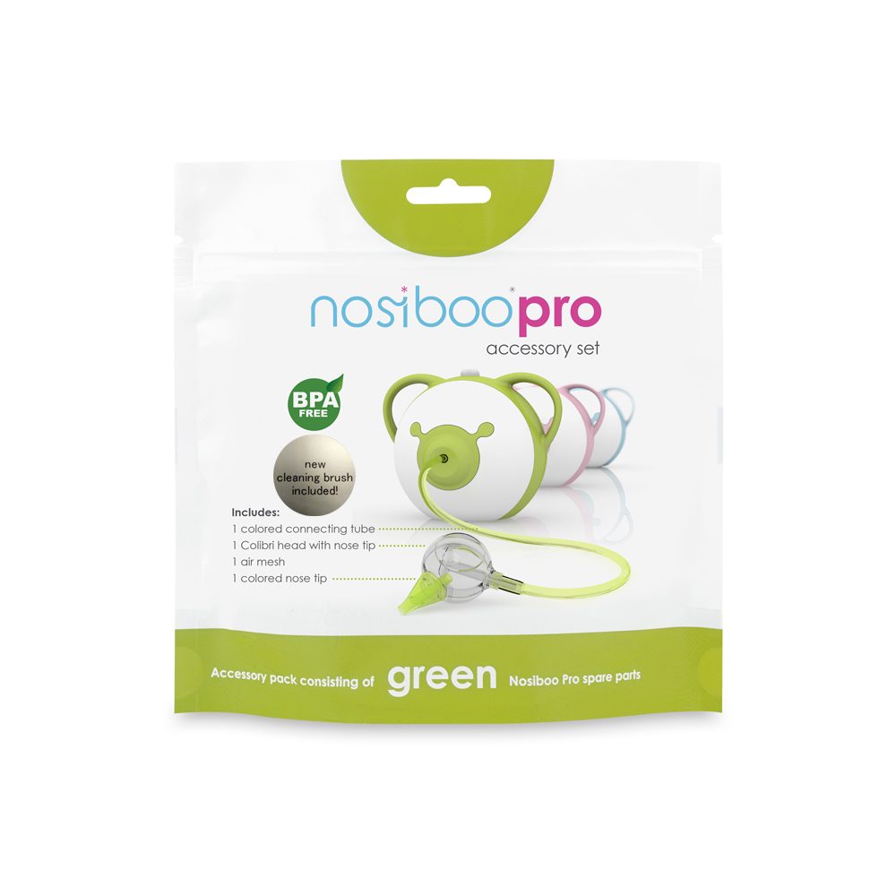 Il pacchetto del set di accessori Nosiboo Pro in colore verde