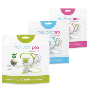 Scoprire di più sul set di accessori Nosiboo Pro in 3 colori: blu, verde, rosa